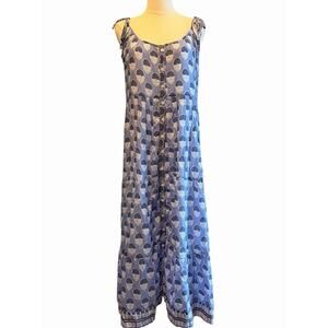 Tuckernuck Marea Maxi Dress Small Siesta Indian Flower Cotton Peasant Prairie